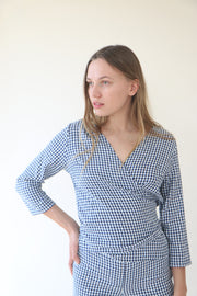 Vichy Rosemary Wrap blouse