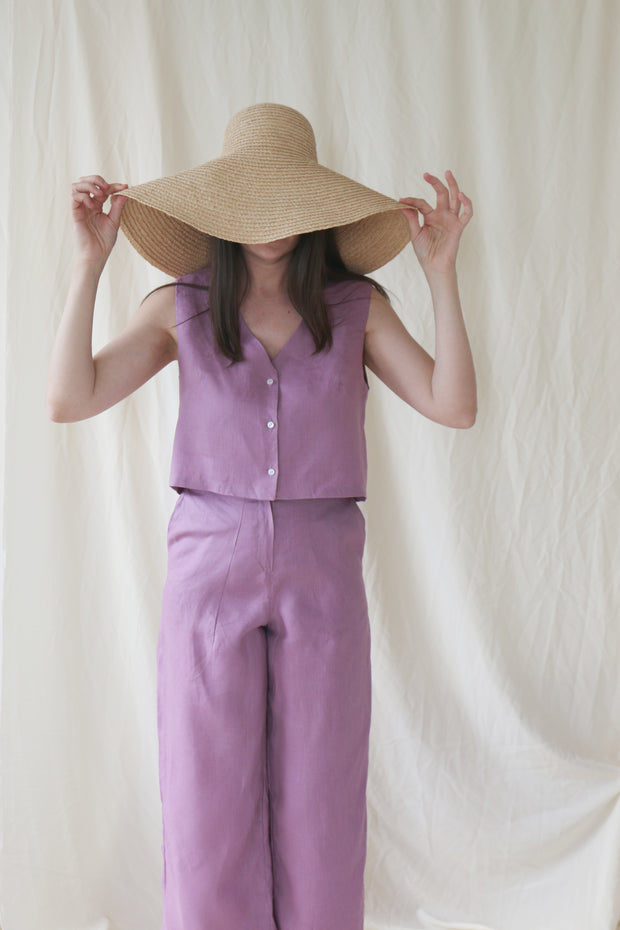 Lilac Lena Linen Trousers - Made to Order