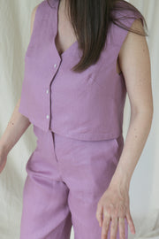 Lilac Sira Linen Vest - Made to Order
