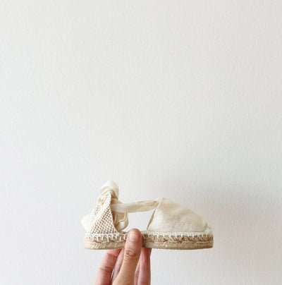 Flat Espadrilles With Ribbons for Children