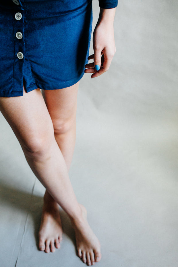 Navy Blue Kiku Skirt