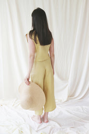 Yellow Lena Linen Trousers - Made to Order