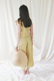 Yellow Lena Linen Trousers - Made to Order