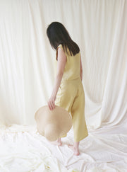 Yellow Lena Linen Trousers - Made to Order