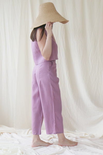 Lilac Lena Linen Trousers - Made to Order