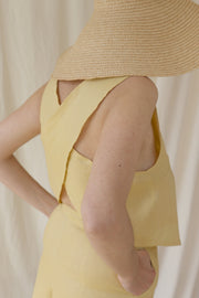 Yellow Nina Back Crossed Top - Made to  Order