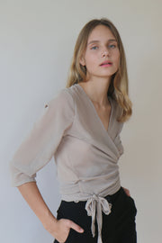 Valentina Pale Olive Wrap Blouse