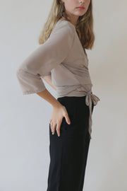 Valentina Pale Olive Wrap Blouse