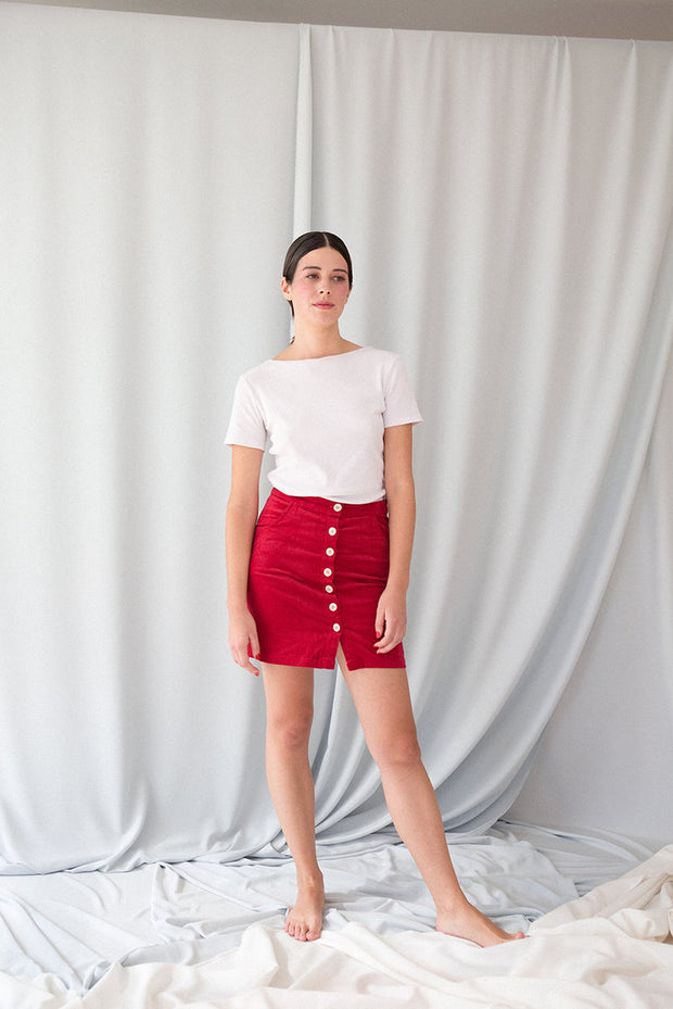 Red Kiku Skirt